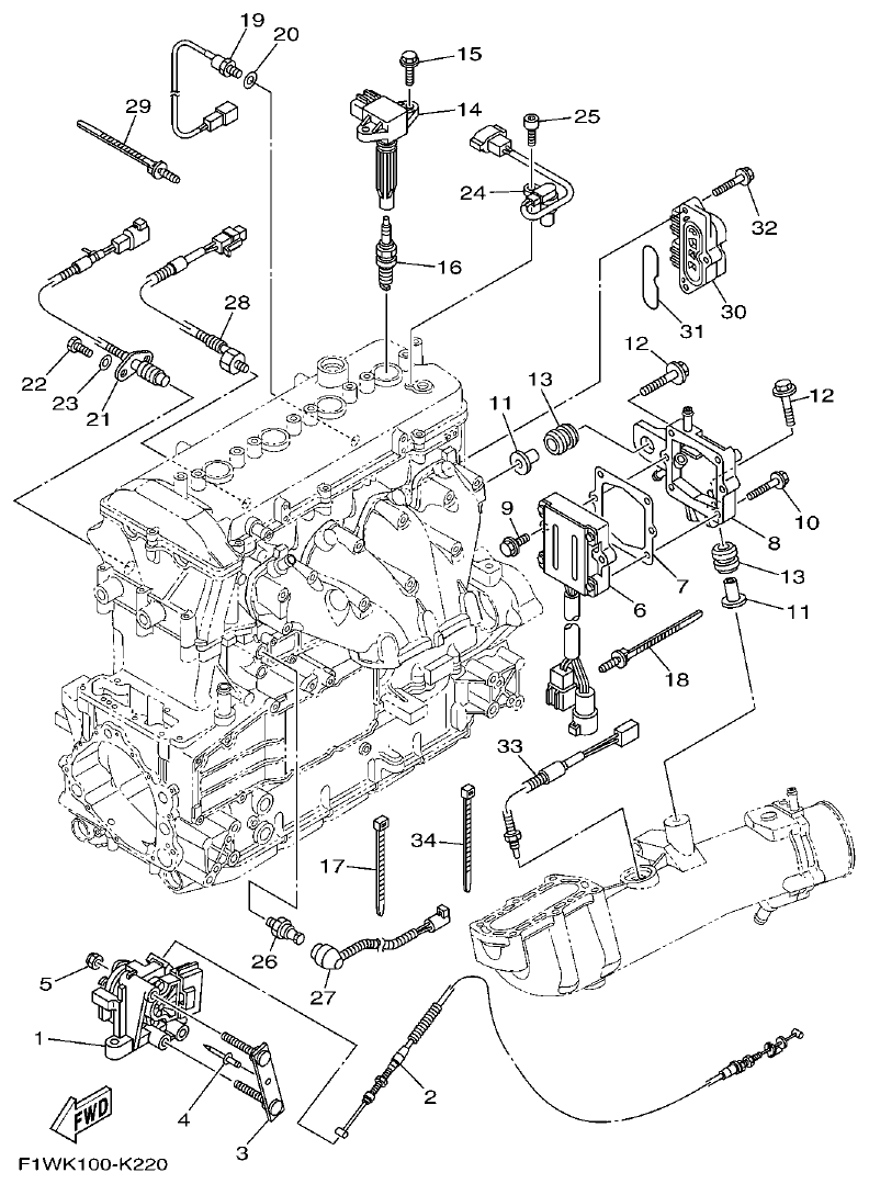 Yamaha F1WM ELECTRICAL 2 parts diagram
